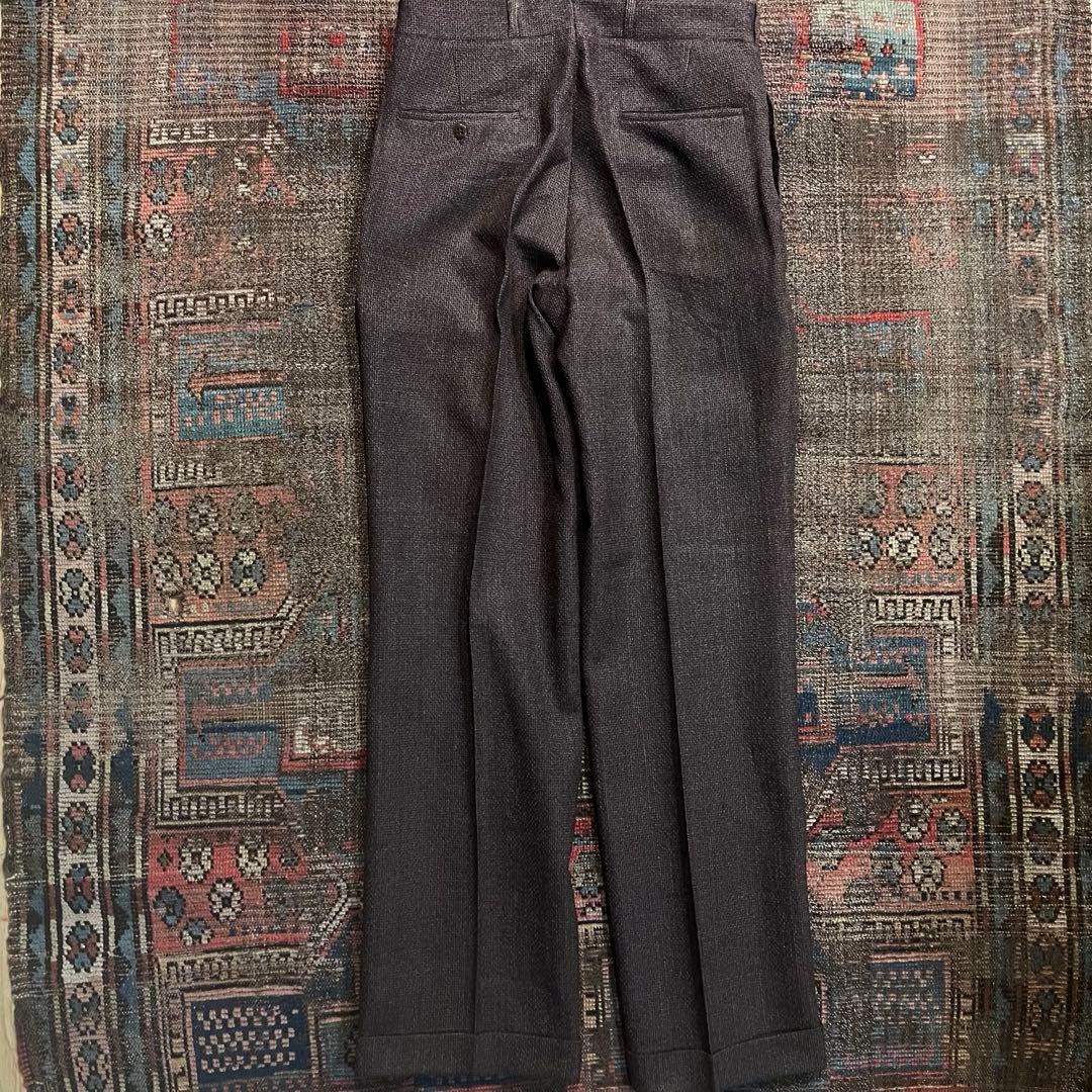 60s トラウザーズ　スラックス　ウール　ブラウン　　ストレート　ダブル