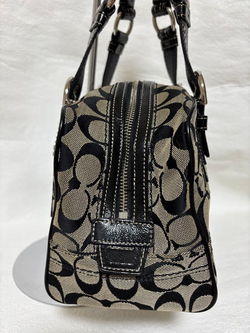 コーチ F12317 シグネチャー ハンドバッグ レザー キャンバスパッチワーク