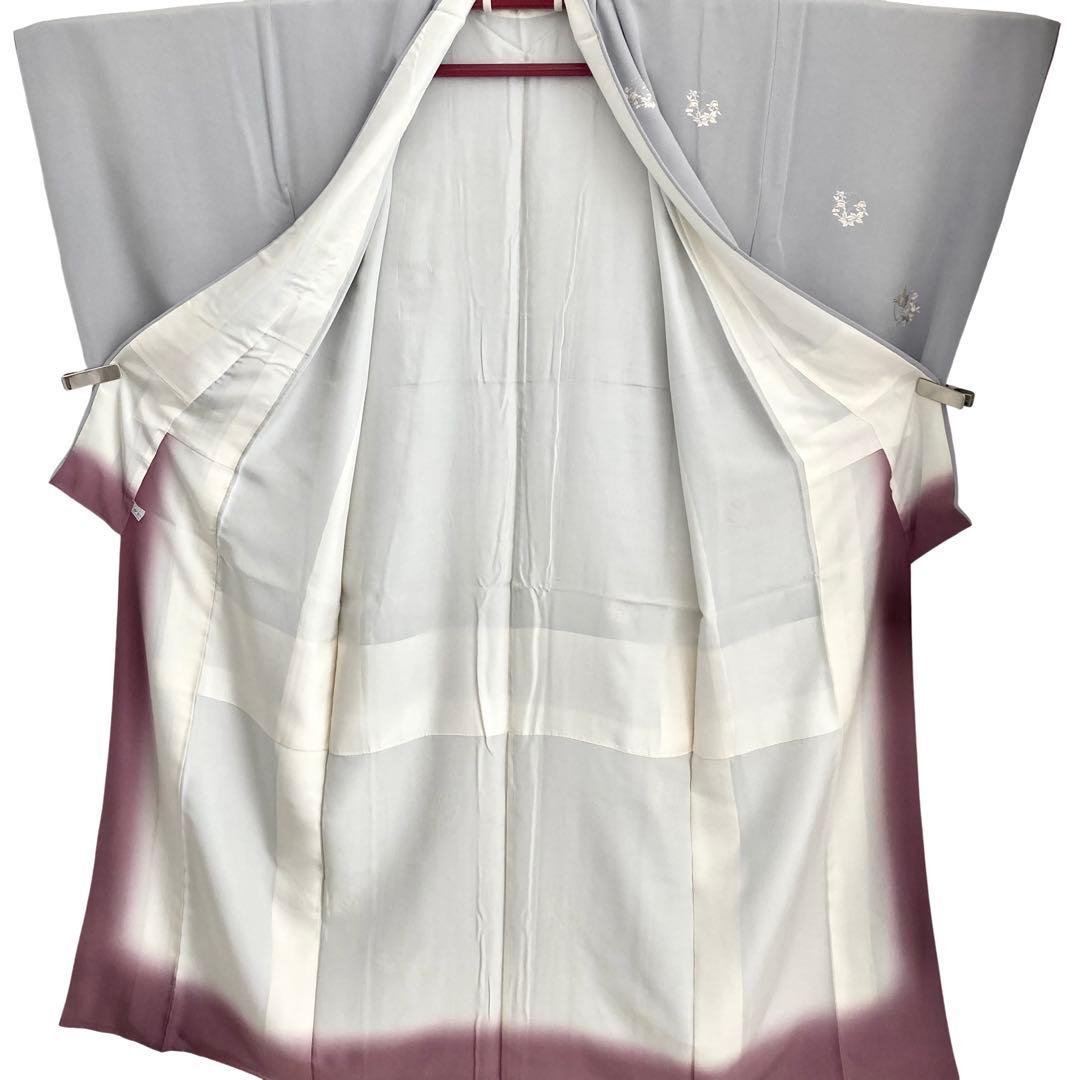 ★fscdbekym★蝶の刺繍 一つ紋 付下げ 着物 NO88