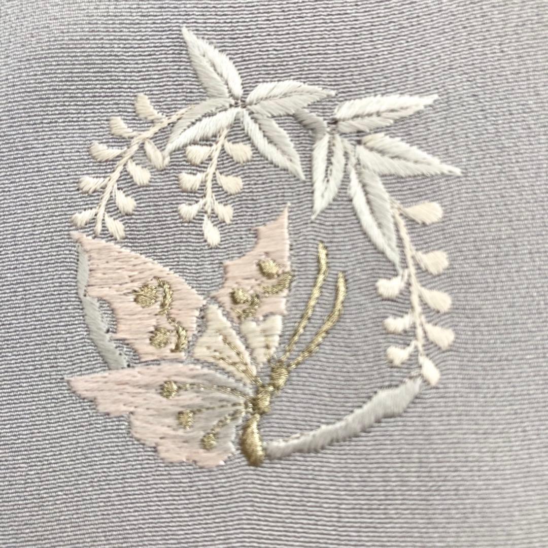 ★fscdbekym★蝶の刺繍 一つ紋 付下げ 着物 NO88