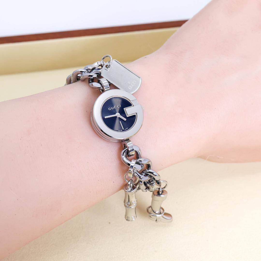 稼働 GUCCI 腕時計 シェーヌダンクル チェーン Gフェイス 2858