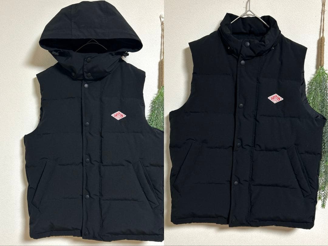 ✨未使用に近い✨　DANTON ダウンベスト 2way フード 38 ブラック