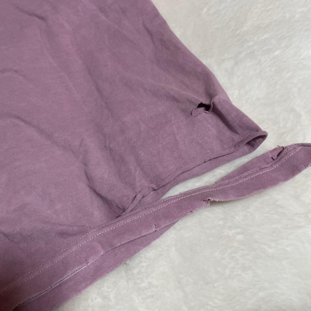 【24ss】KIDILL 定価2.5 デストロイ加工Tシャツ くすんだピンク