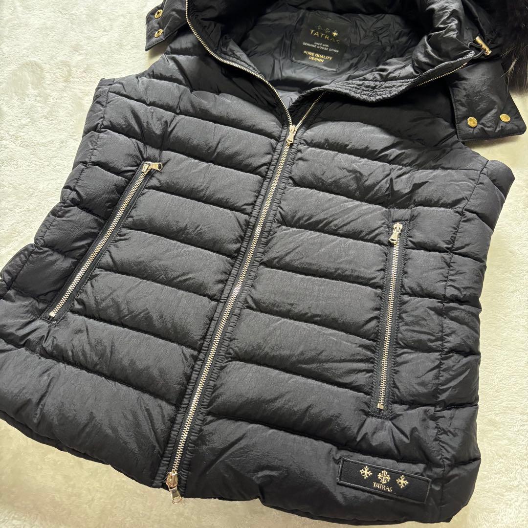 タトラス オルシエラ ダウン ベスト ブラック M 2 ファー レディース
