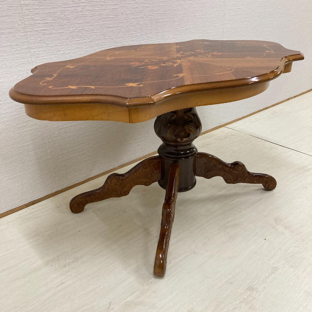 イタリア　象嵌　猫脚　リビングテーブル　センターテーブル　クラシック