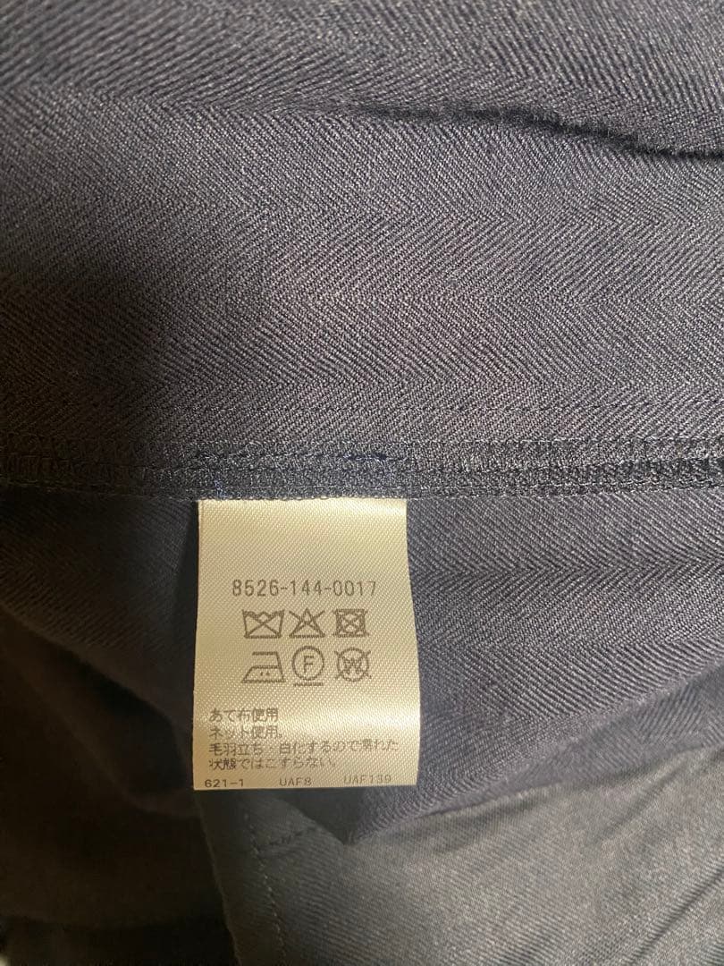 【conte】ヘリンボーンVネックオールインワン　ネイビー