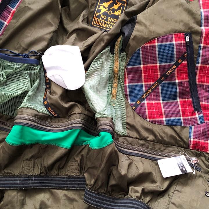 未使用　インハビタント　プロモデル　スノーボードウェア　チェック　ジャケット　赤