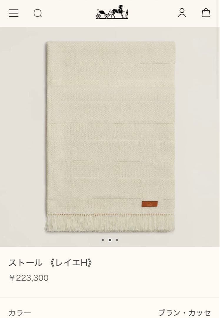 【新品未使用・美品】エルメス ストール マフラー レイエH Rayee H