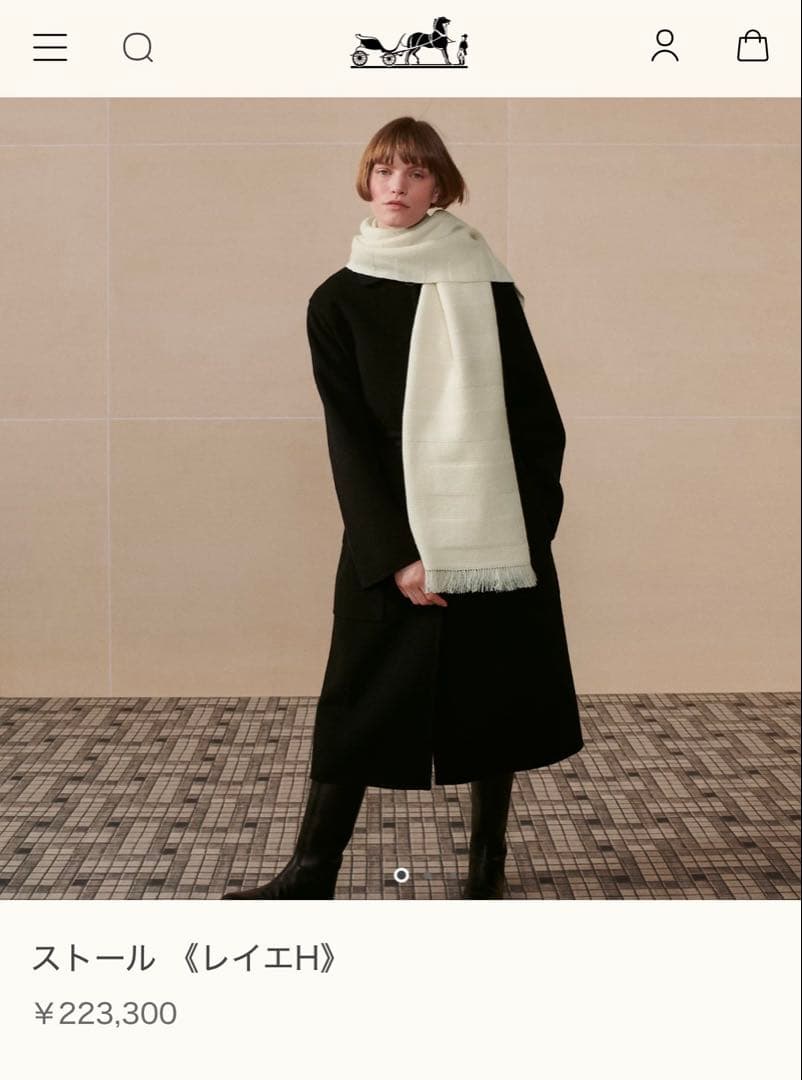 【新品未使用・美品】エルメス ストール マフラー レイエH Rayee H