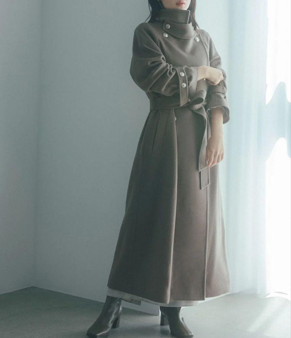 2025AW 新品SNIDEL ウールカシミヤ スタンドカラーコート ブラウン