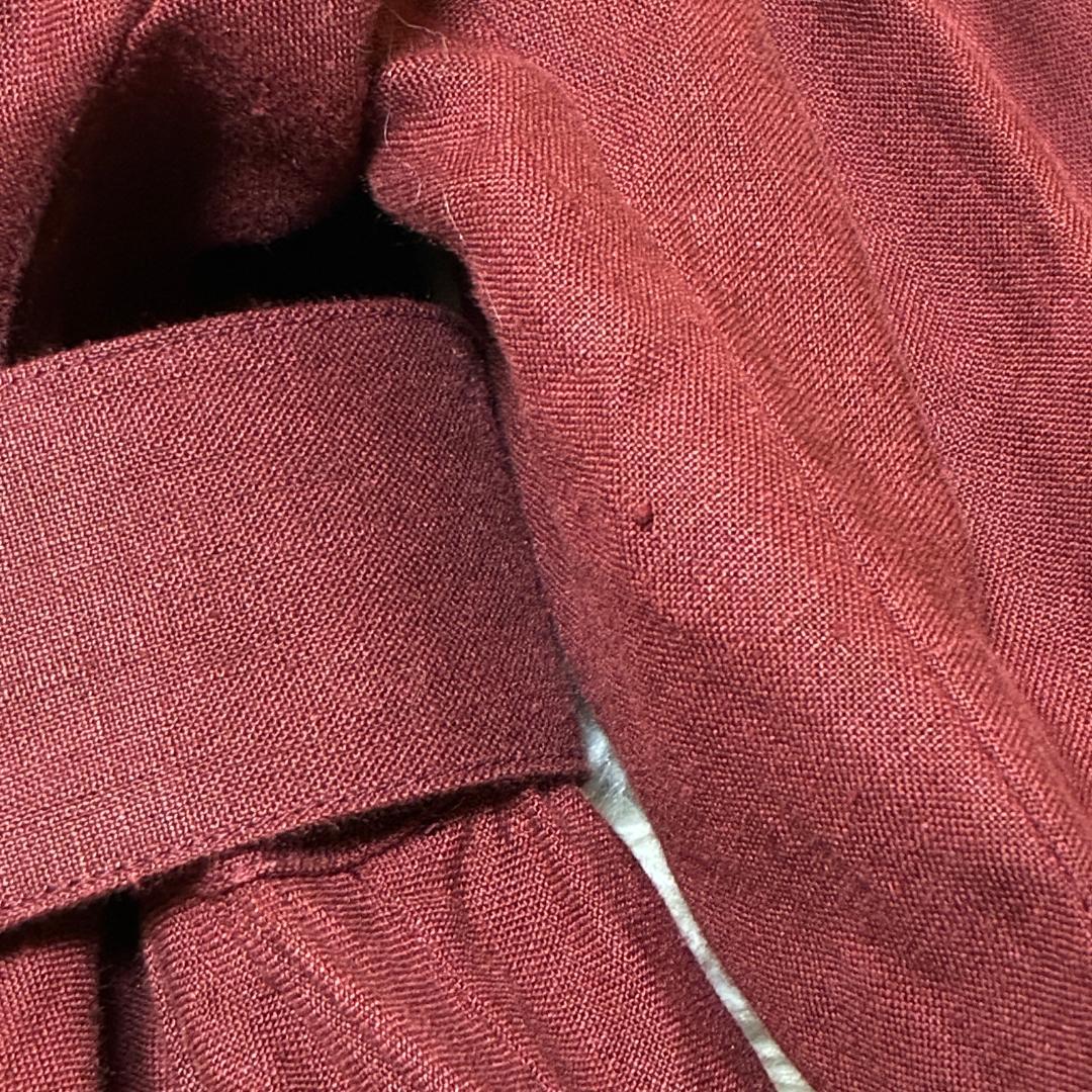 ハザマ ha|za|ma 経年真価のワンピース ボルドー　リネン１００％