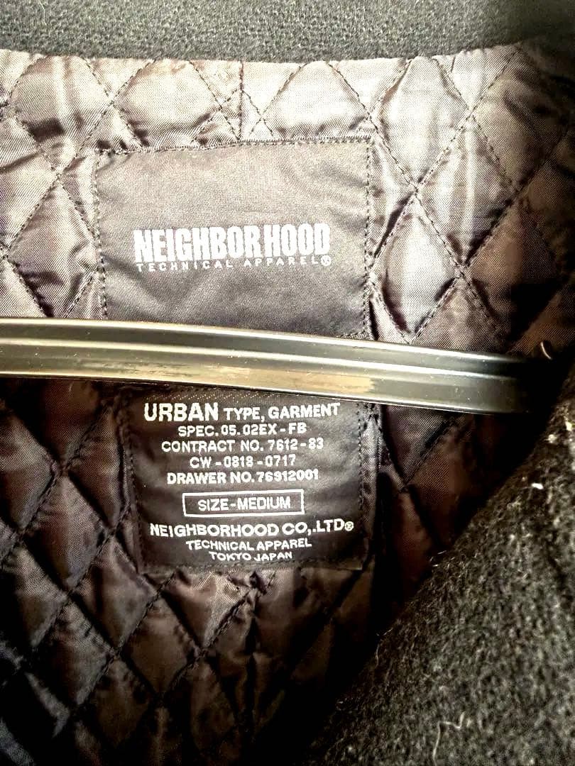 NEIGHBORHOOD ジップアップPコート Ｍ/ウール/BLK/無地/