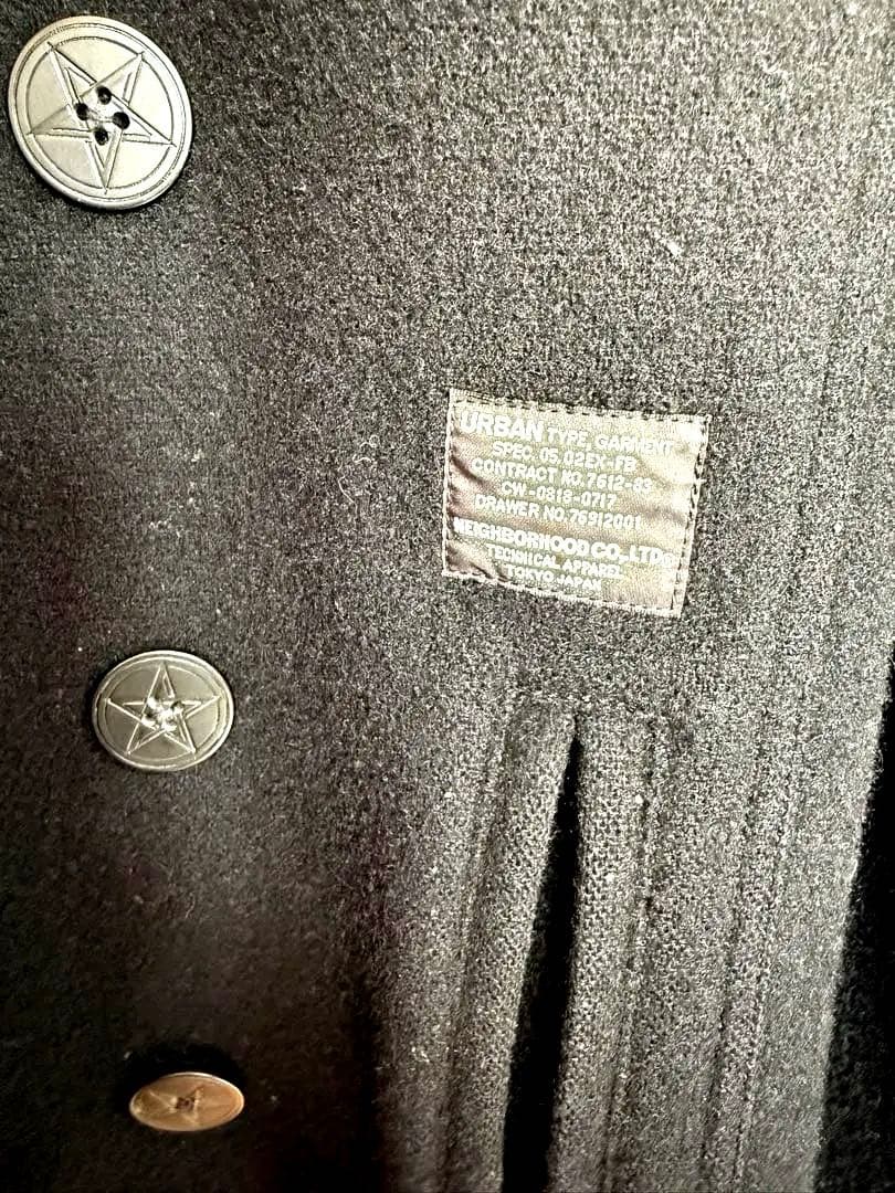 NEIGHBORHOOD ジップアップPコート Ｍ/ウール/BLK/無地/