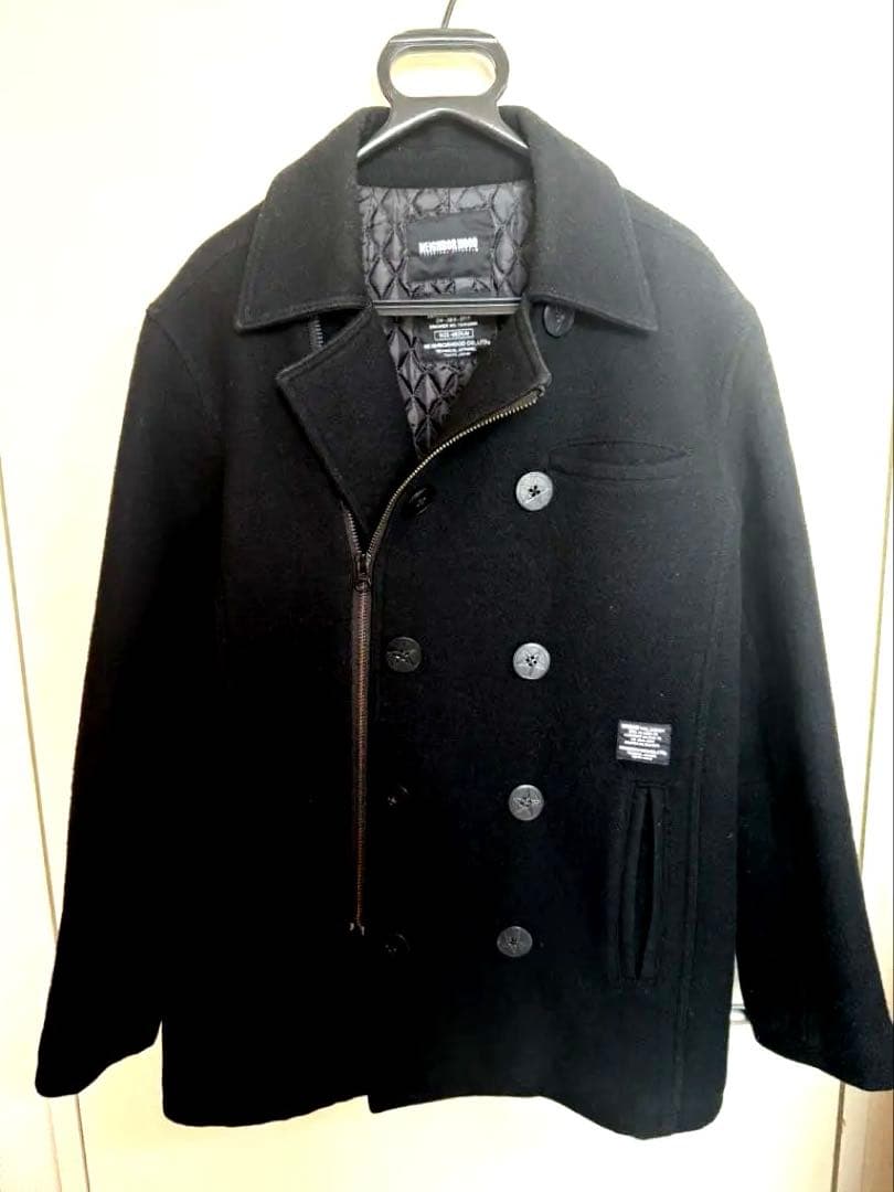 NEIGHBORHOOD ジップアップPコート Ｍ/ウール/BLK/無地/
