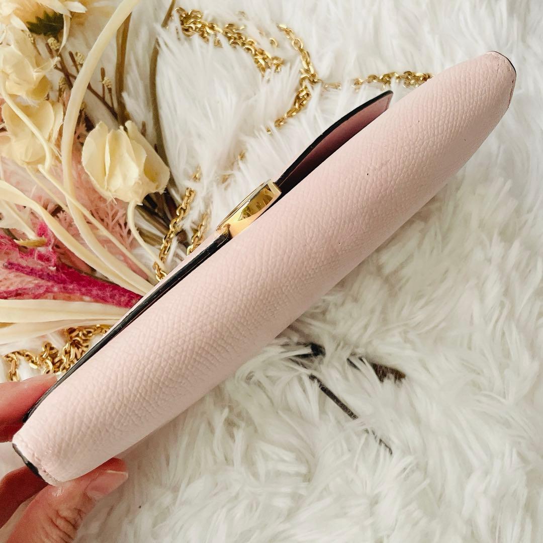 FENDI チェーンショルダー付き エフイズ コーチネンタル ベビーピンク