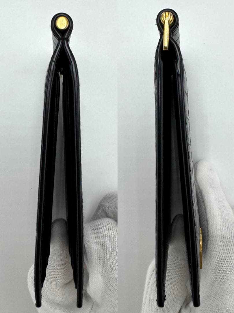 【美品】サンローラン マネークリップ クロコ型押し カサンドラ YSLライン