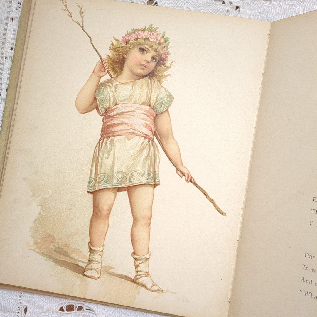 ハナフサ 超稀少1892ヴィクトリアン絵本 ヴンテージ 洋書古書 児童書