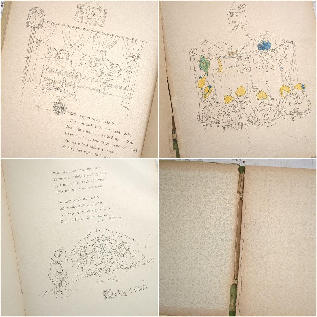 ハナフサ 超稀少1892ヴィクトリアン絵本 ヴンテージ 洋書古書 児童書