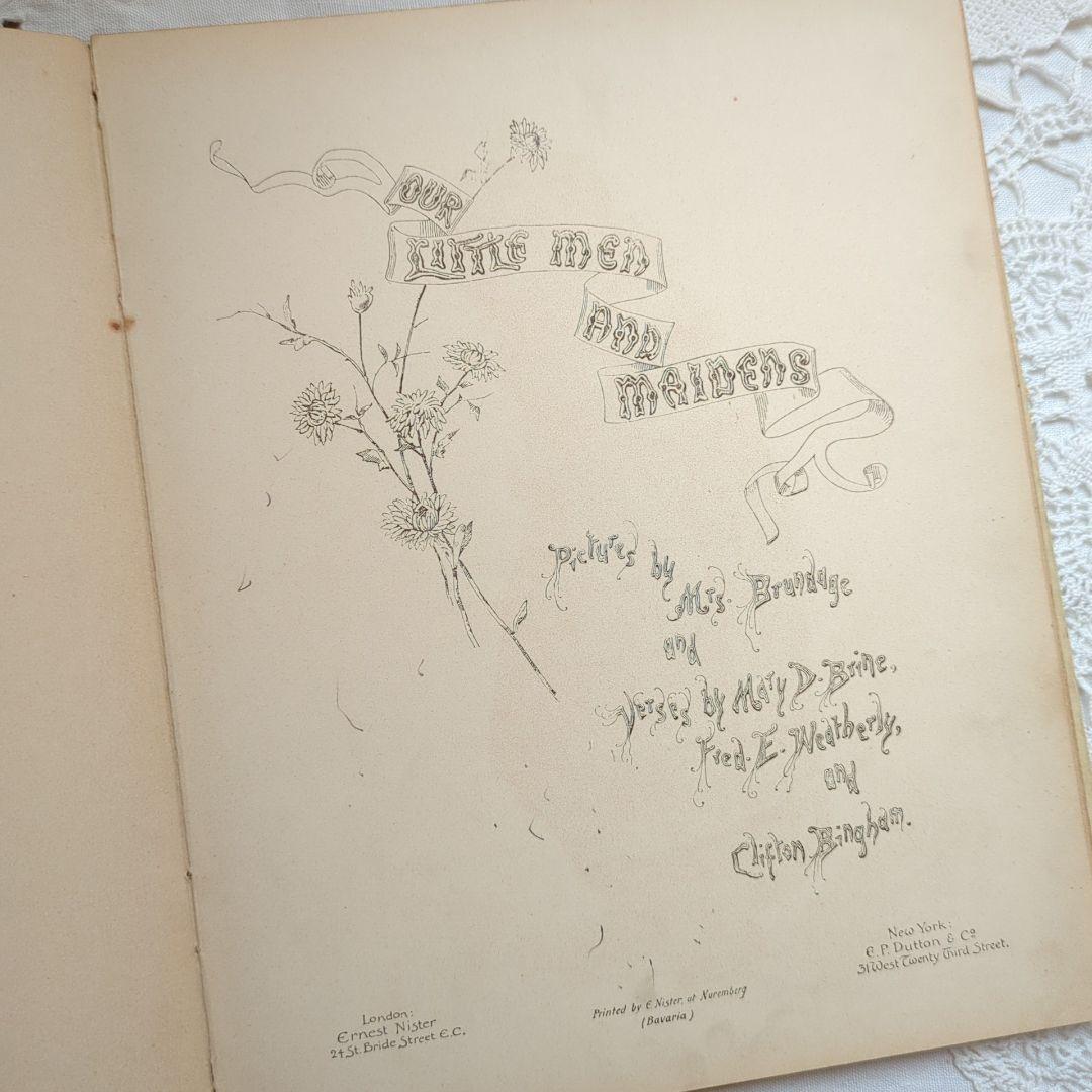 ハナフサ 超稀少1892ヴィクトリアン絵本 ヴンテージ 洋書古書 児童書