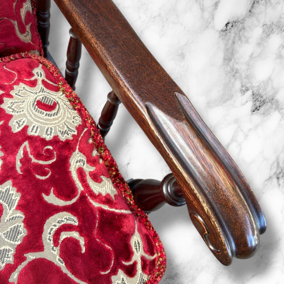 アンティーク調 1人がけソファ ヴィンテージチェア 高級感 ダークブラウン