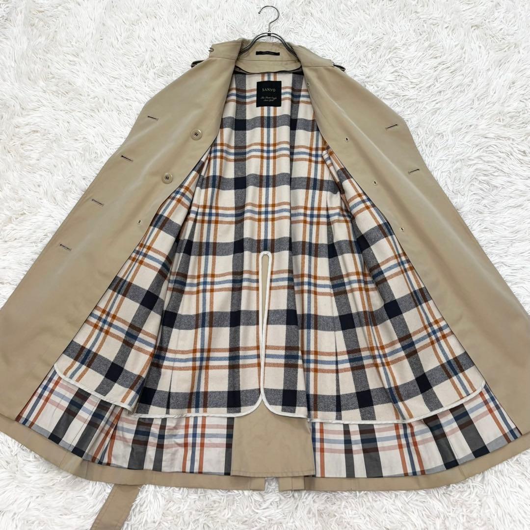 【美品】SANYO サンヨー トレンチコート 100年コート ベージュ