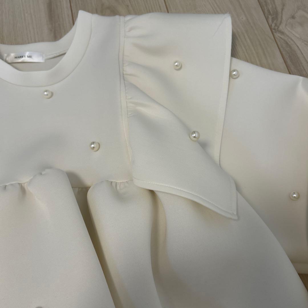 MARRY ME angel sweatホワイト フリルチュニック Fサイズ