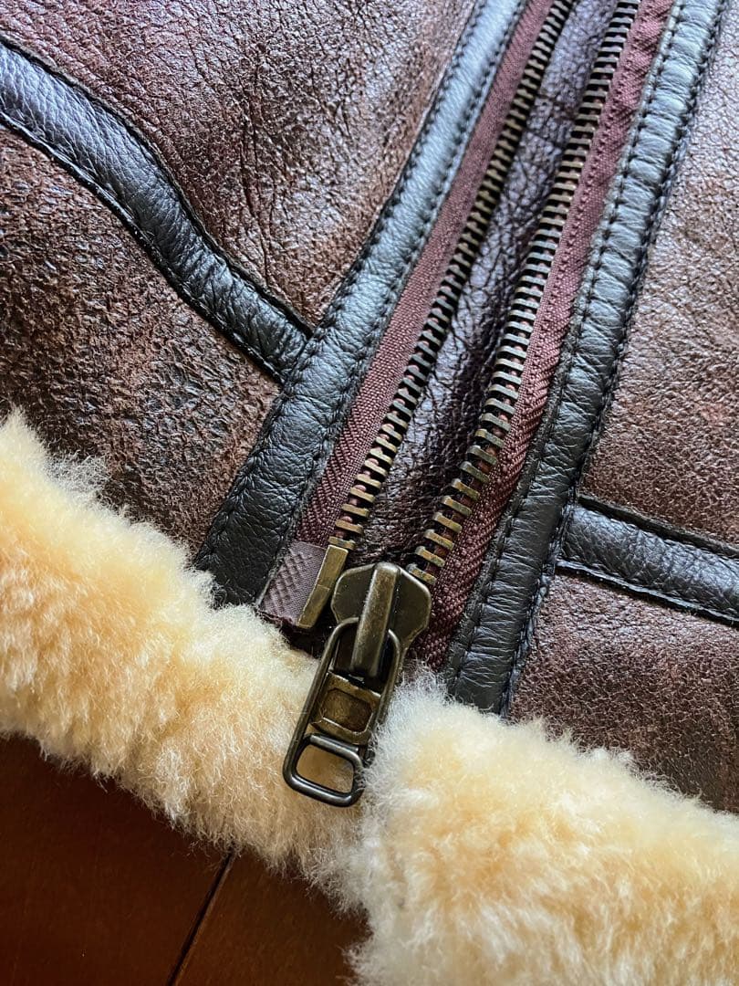 ★上質羊革ムートン！B-3フライトジャケット L ミリタリー ムートンジャケット