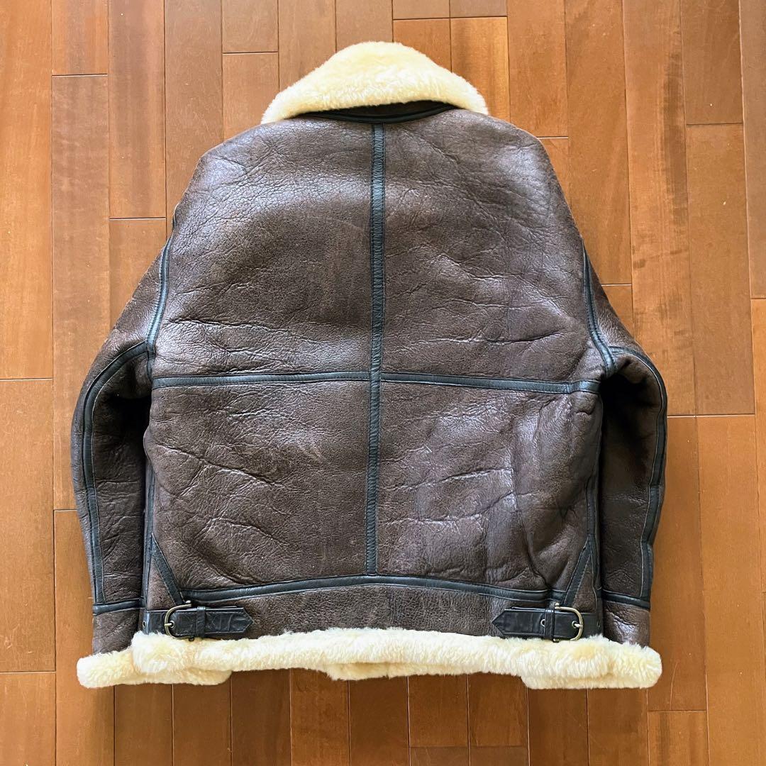 ★上質羊革ムートン！B-3フライトジャケット L ミリタリー ムートンジャケット