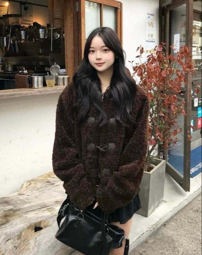 emmy プードルファータッチボタンコート