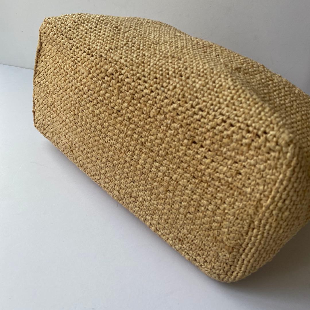 美品 HELEN KAMINSKI トート ショルダー ラフィア レザー 茶