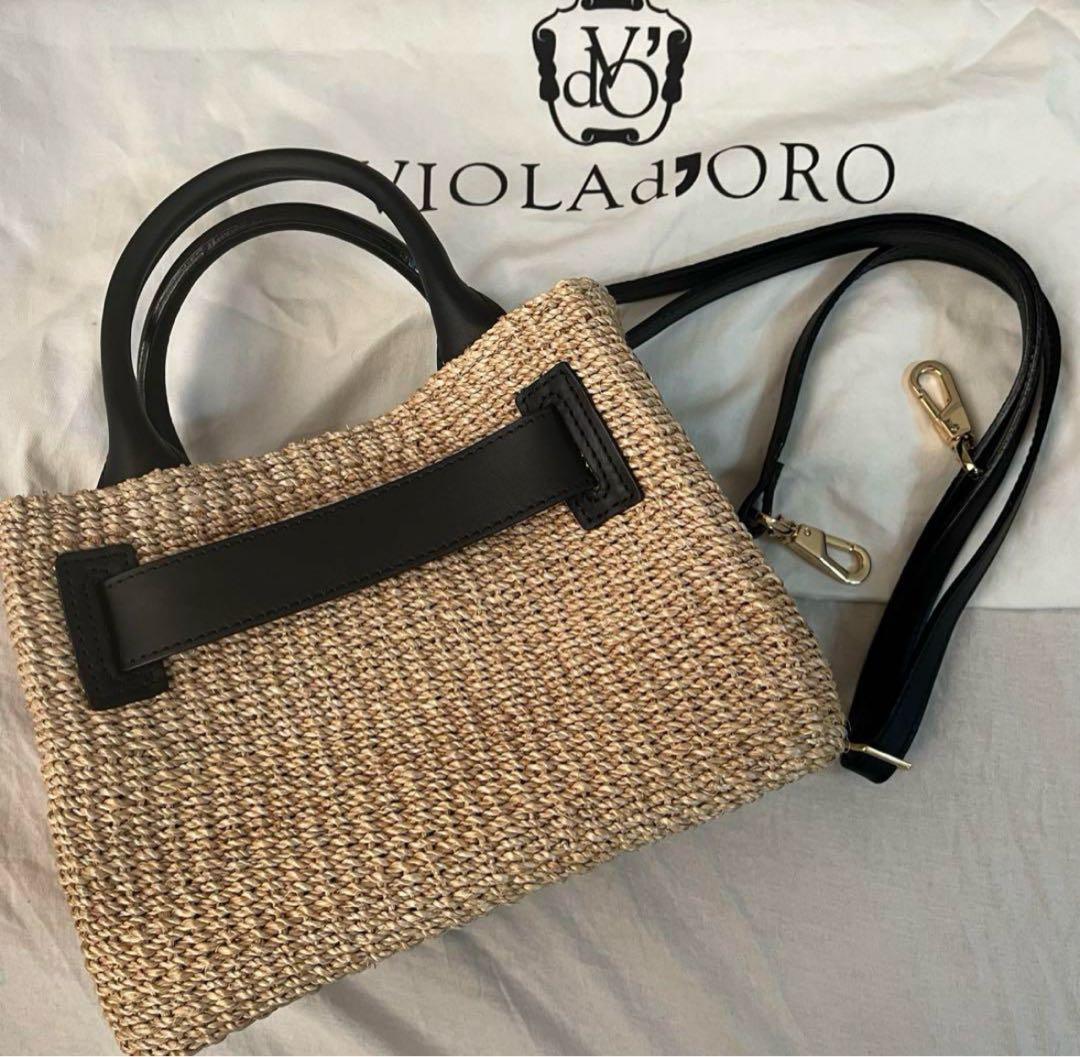 トゥモローランド　VIOLAd’ORO アバカレザーベルトショルダーバッグ