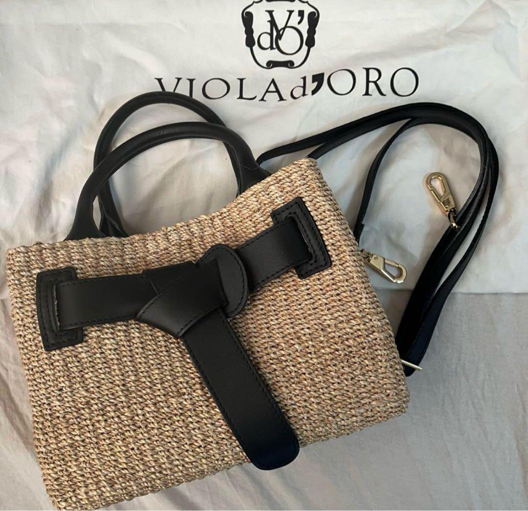 トゥモローランド　VIOLAd’ORO アバカレザーベルトショルダーバッグ