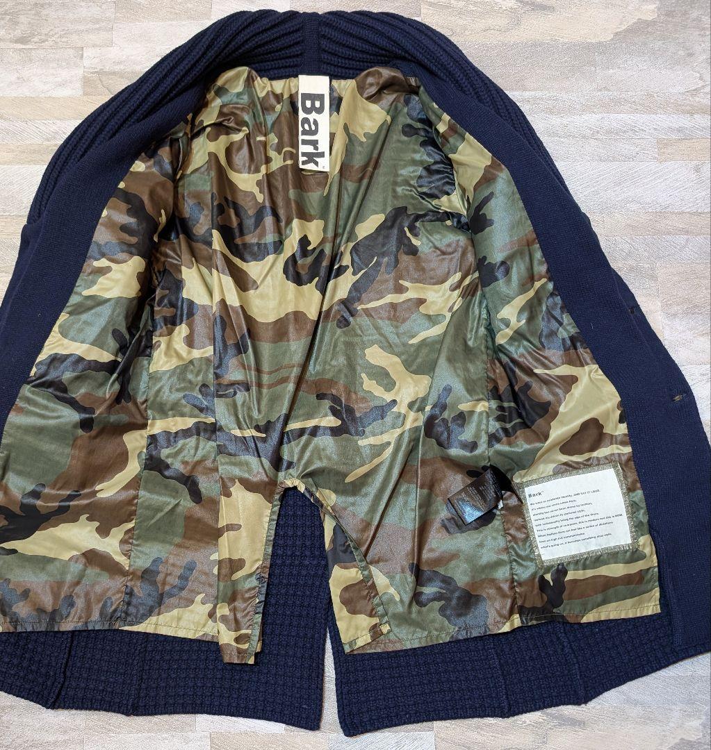 ★月末セール★イタリア製 Bark ニットコート カモフラ裏地