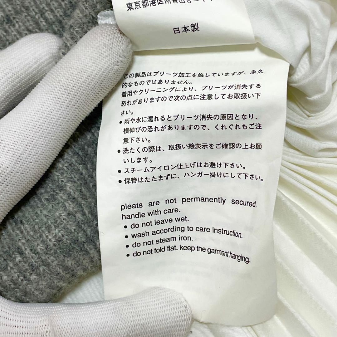 sacai グレー ホワイト ワンピースプリーツワンピース ドッキング M