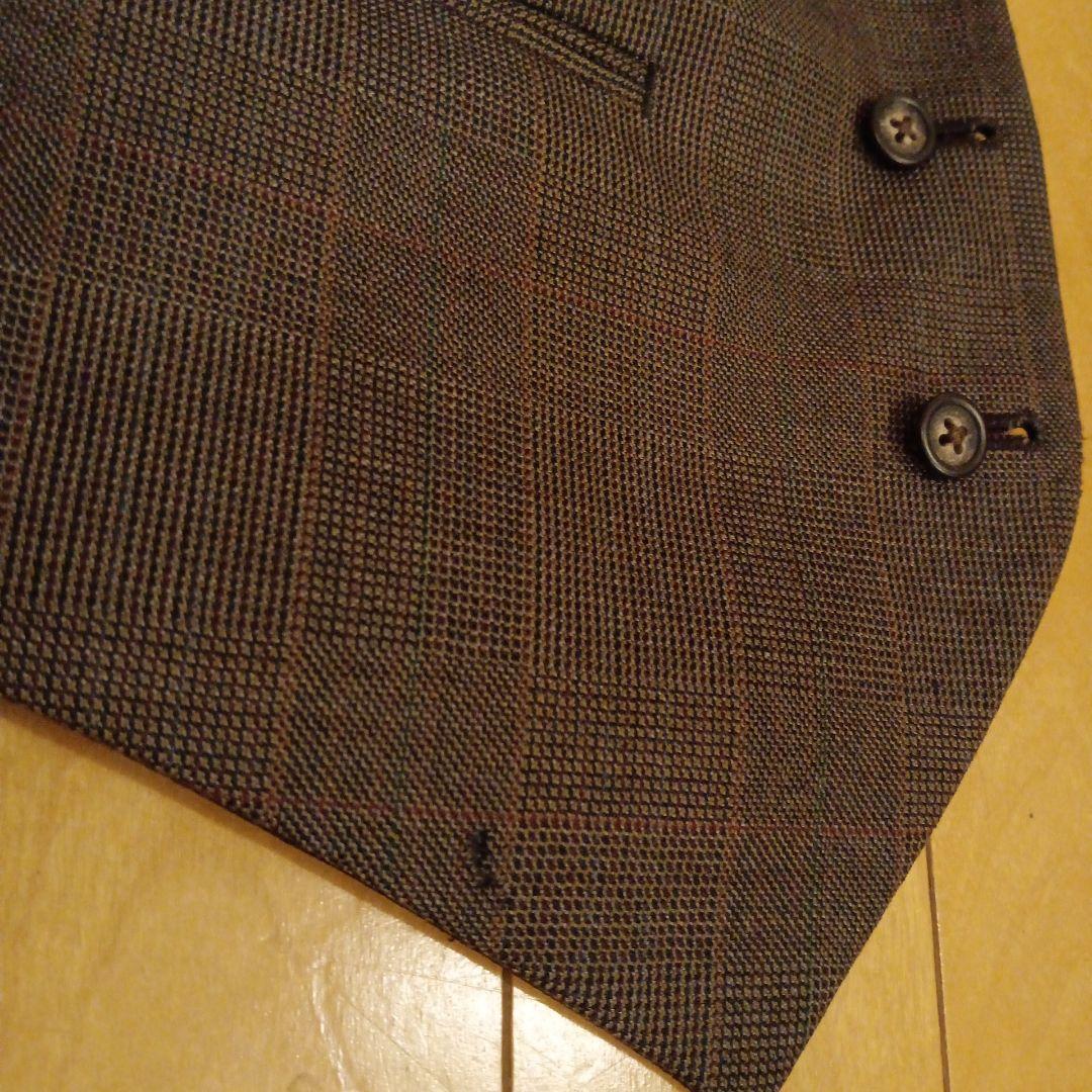 バーバリー グレーブラウン系チェック柄スリーピーススーツ