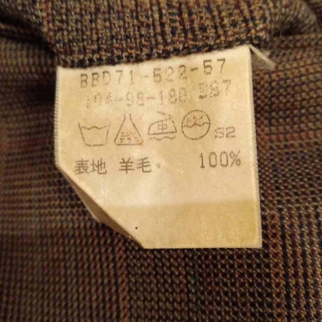 バーバリー グレーブラウン系チェック柄スリーピーススーツ