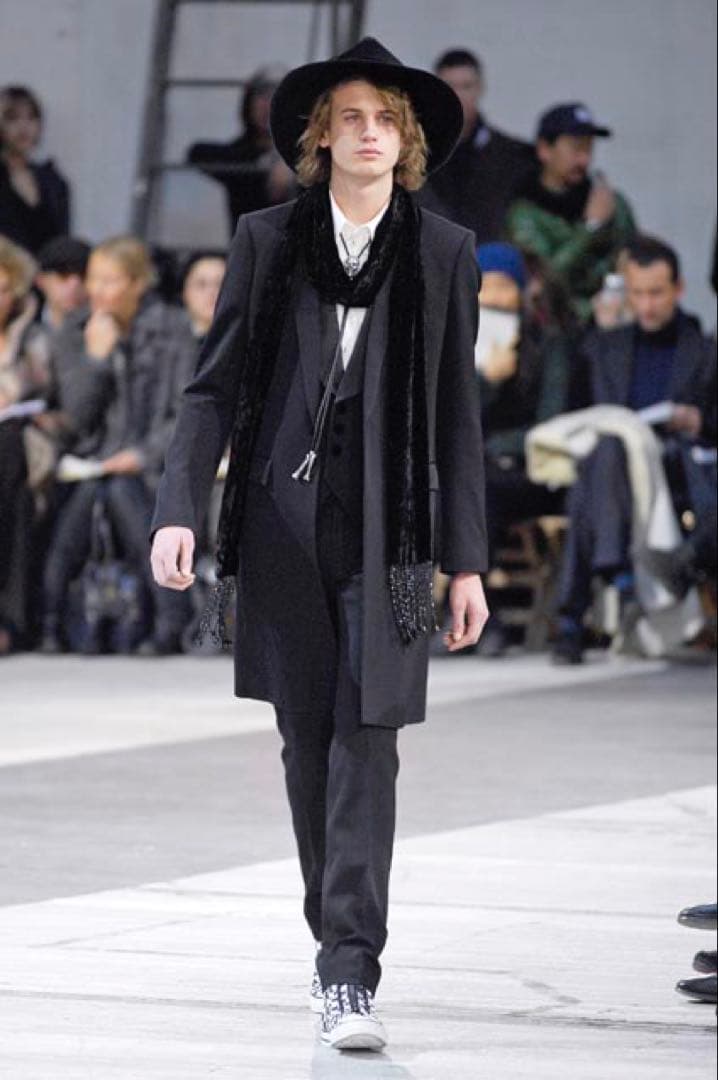 ナンバーナイン 07aw ビーズ装飾 ベロアストール マフラー