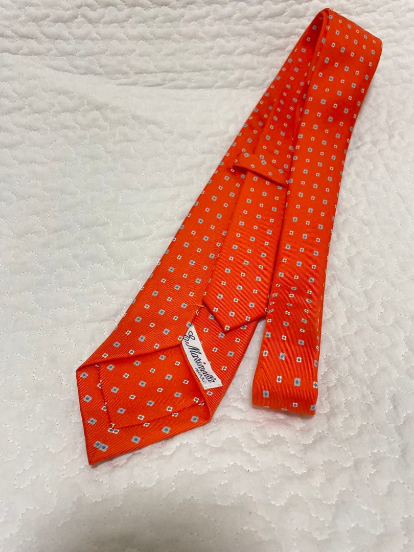 【値下げしました】Marinellaオレンジ シルク ネクタイ