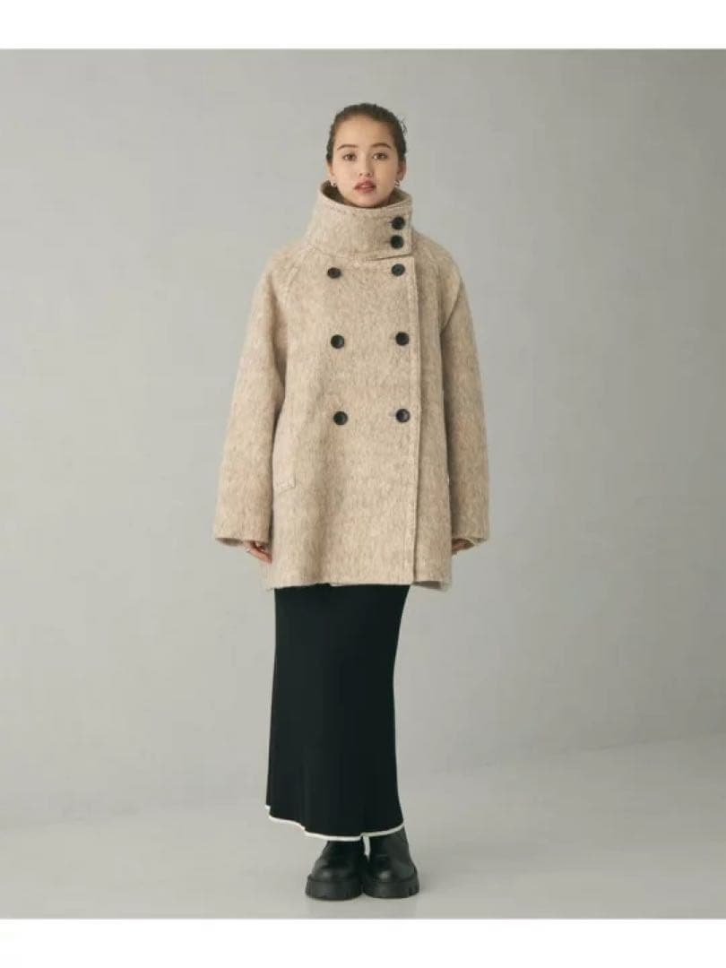 エメルリファインズ ダブルボタン　シャギー　コート