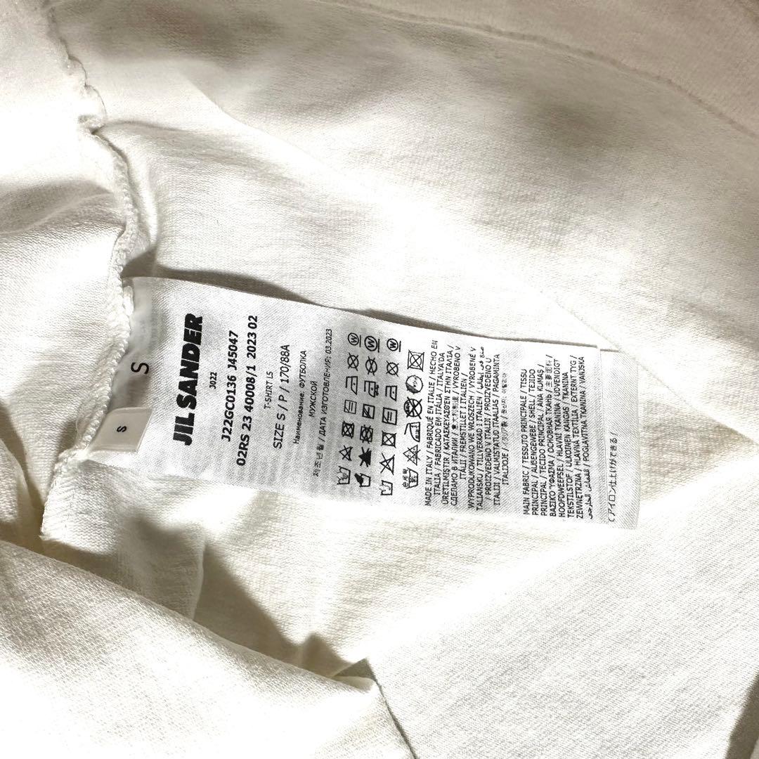 JIL SANDER ロゴ ロングスリーブTシャツ ホワイト S 大阪正規店購入