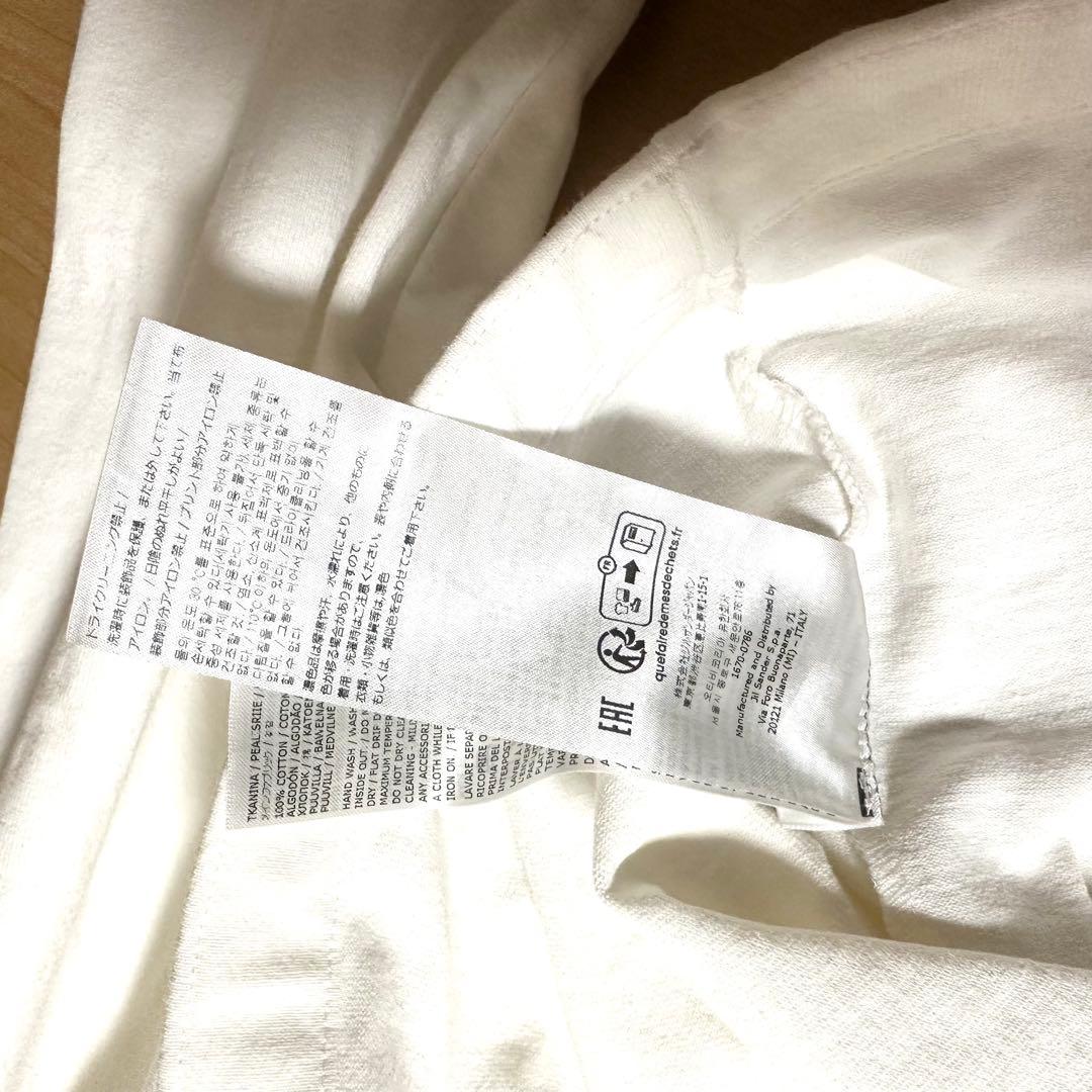 JIL SANDER ロゴ ロングスリーブTシャツ ホワイト S 大阪正規店購入