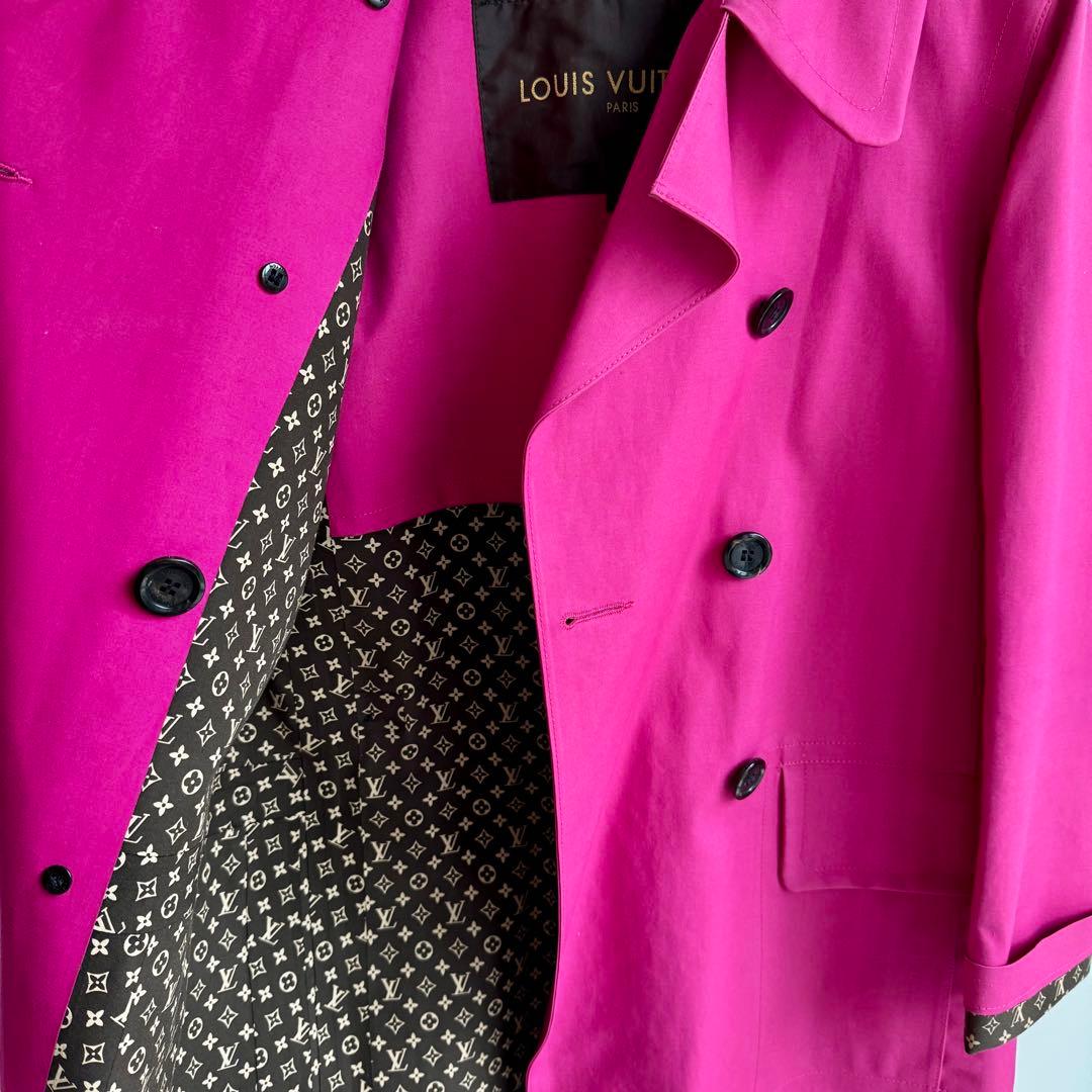 LOUIS VUITTON ピンク ダブルブレストコート 34