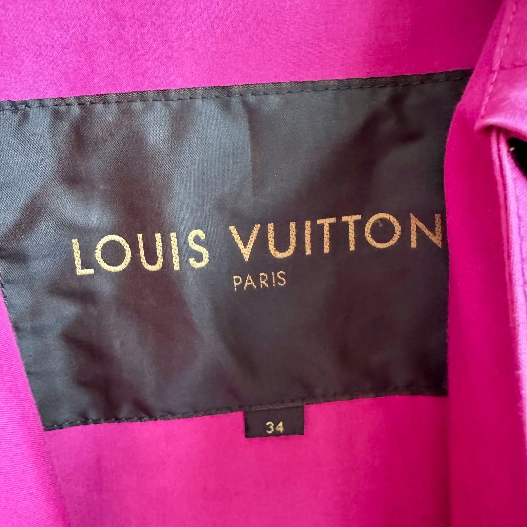LOUIS VUITTON ピンク ダブルブレストコート 34