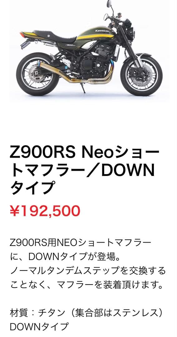 アメリカンドリーム NEOショートマフラー　Z900RS