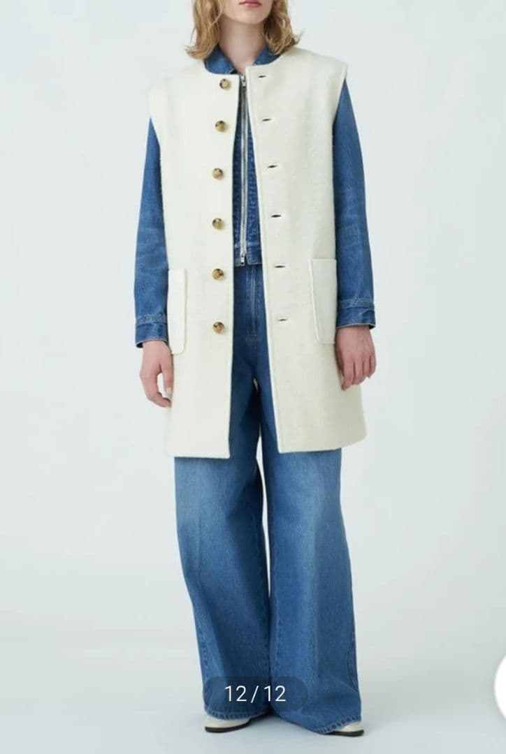 あき様♥　美品♪ マカフィー　シープパイル クルーネックジレ　36