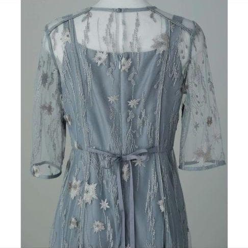 美品 niana ニアナ フラワー刺繍チュールドレス M 結婚式 パーティー