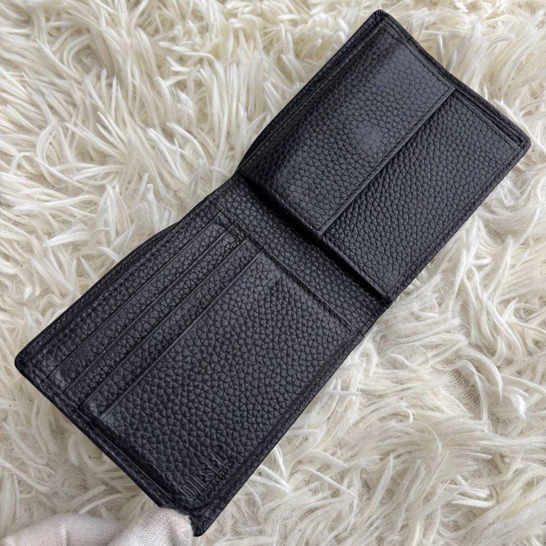【激レア 美品】ディーゼル　二つ折り財布　ロゴ金具　レザー　ブラック