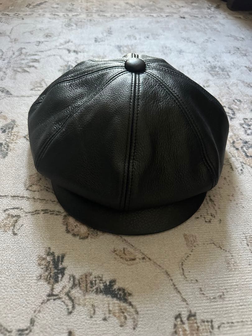 黒 レザー キャスケット