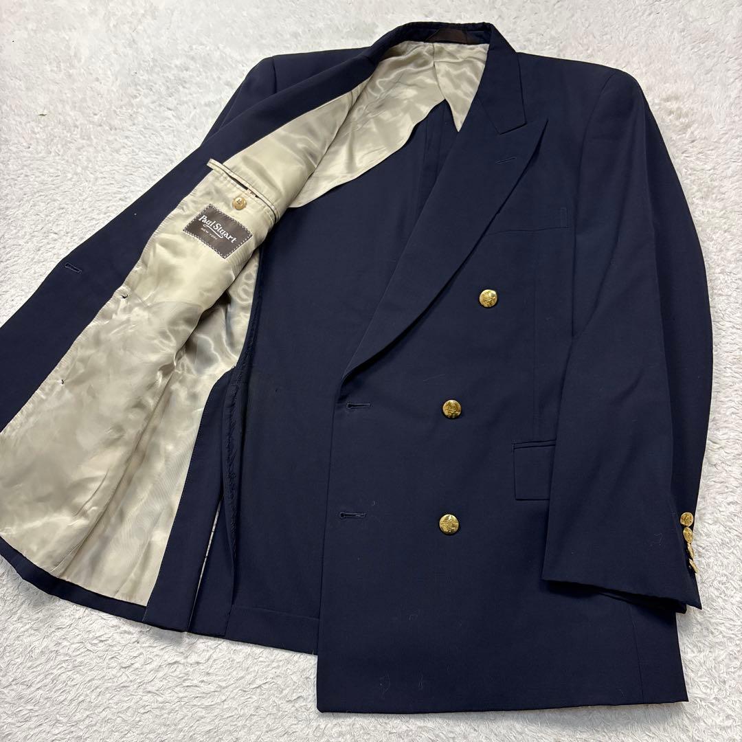 ポールスチュアート　紺ブレザー　金ボタン　ダブルボタン　テーラードジャケット