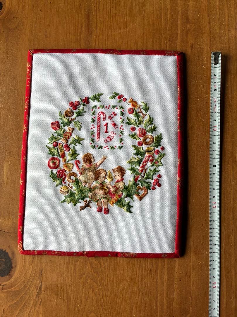 クロスステッチ完成品【アドベントカレンダー風】